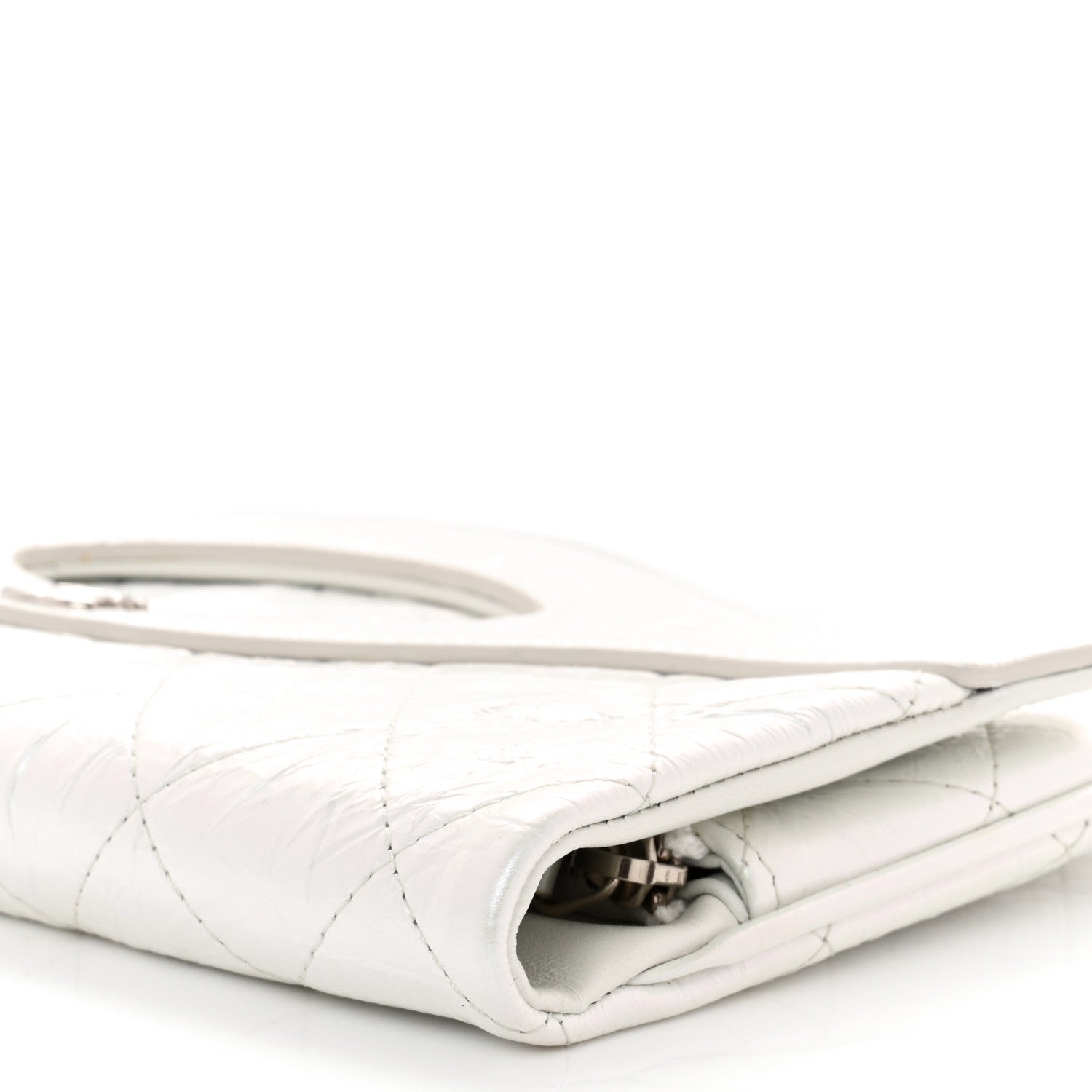 Chanel Iridescent Aged Calfskin Small 31 Pouch White 12 of 14