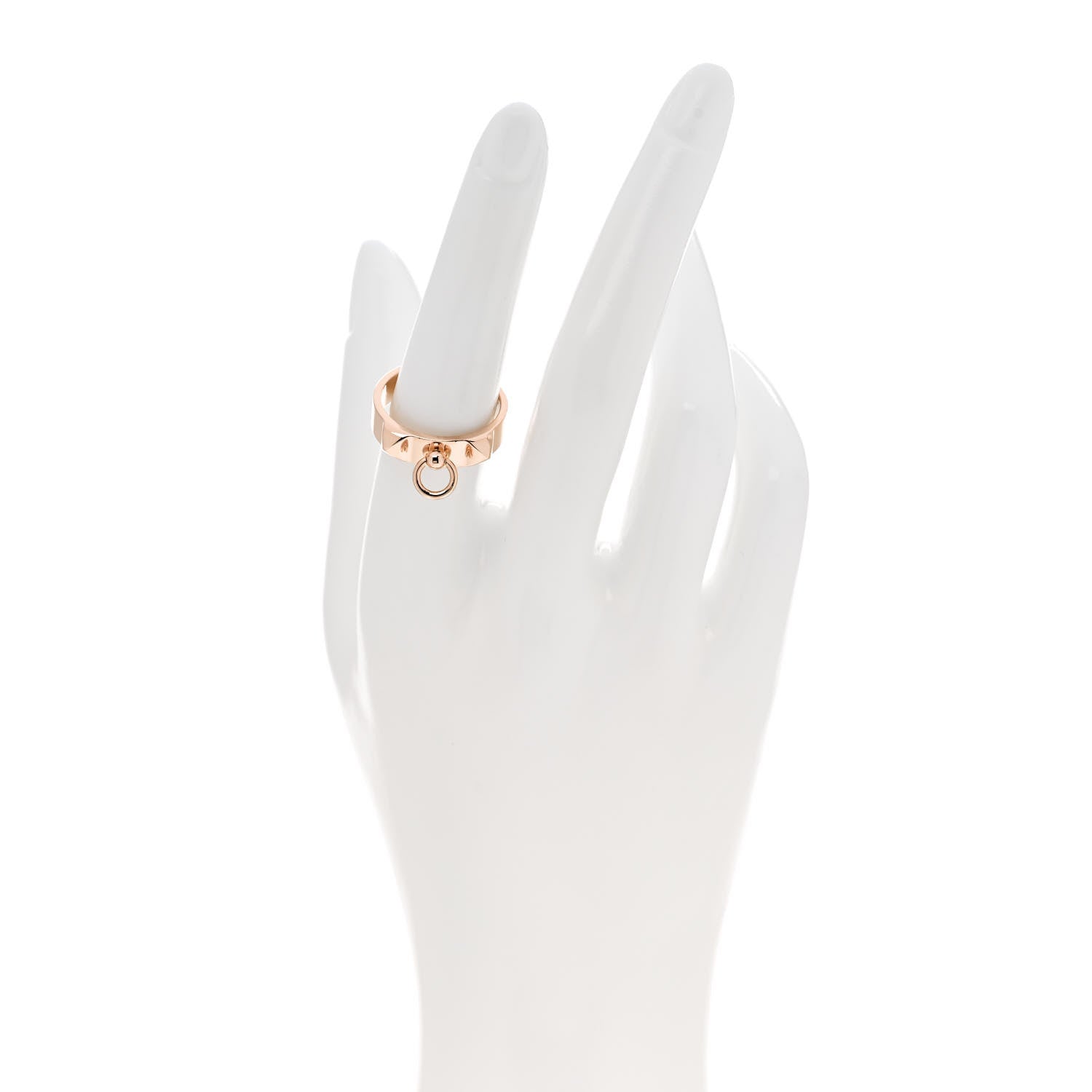 Hermes 18K Rose Gold PM Collier De Chien Ring 55 7.25 2 of 5