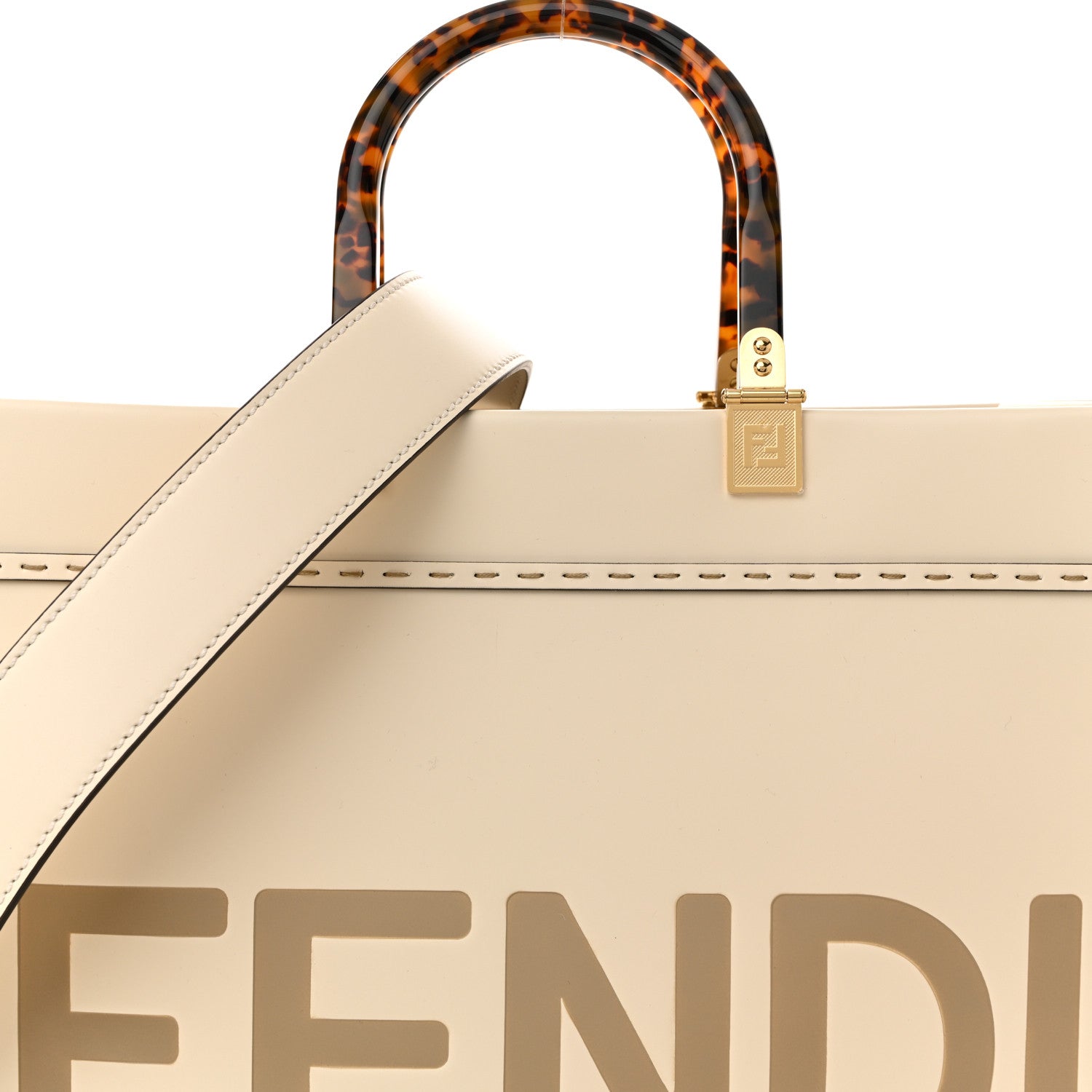 Fendi Vitello King Plexiglass Medium Fendi Sunshine Shopper Tote White Ice 8 of 12