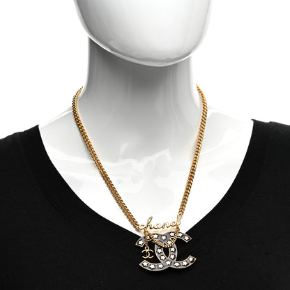 Chanel Metal Resin CC Star Chain Logo Necklace Gold Black 2 of 4