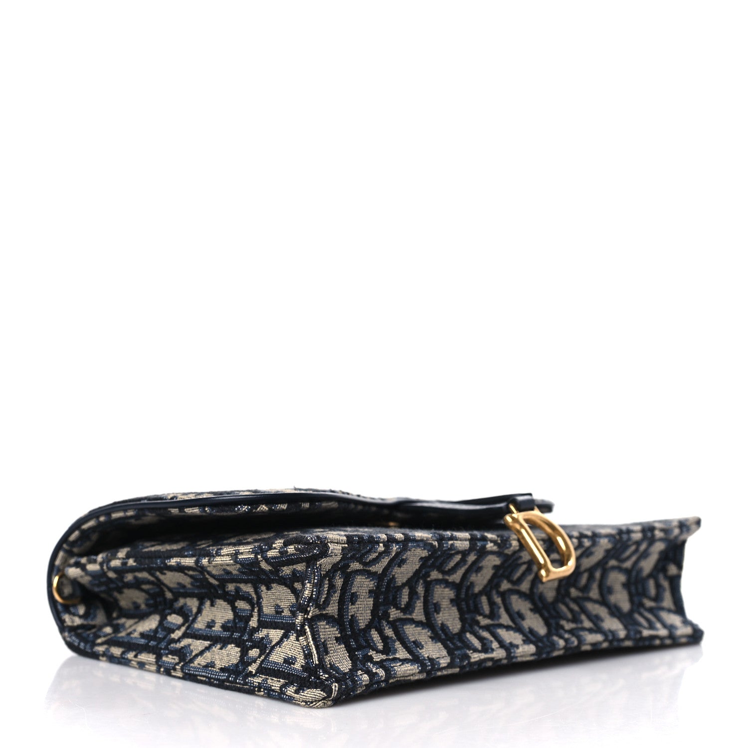 Christian Dior Oblique Saddle Chain Pouch Blue 4 of 9