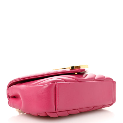 Saint Laurent Calfskin Matelasse Chevron Classic Monogram Baby Chain Bag Fuchsia 4 of 10