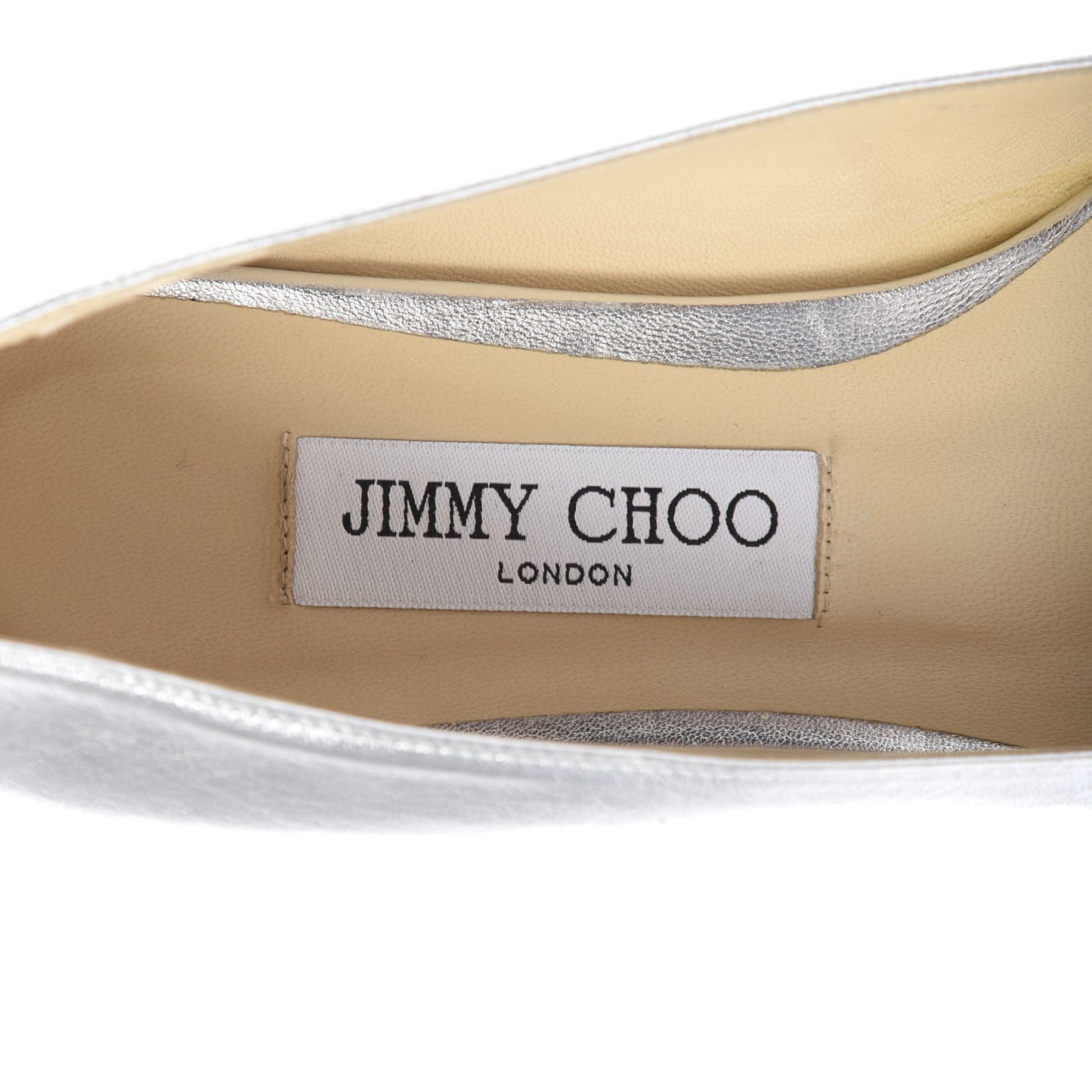 Metallic Calfskin Crystal Mirele Ballet Flat 37 Silver