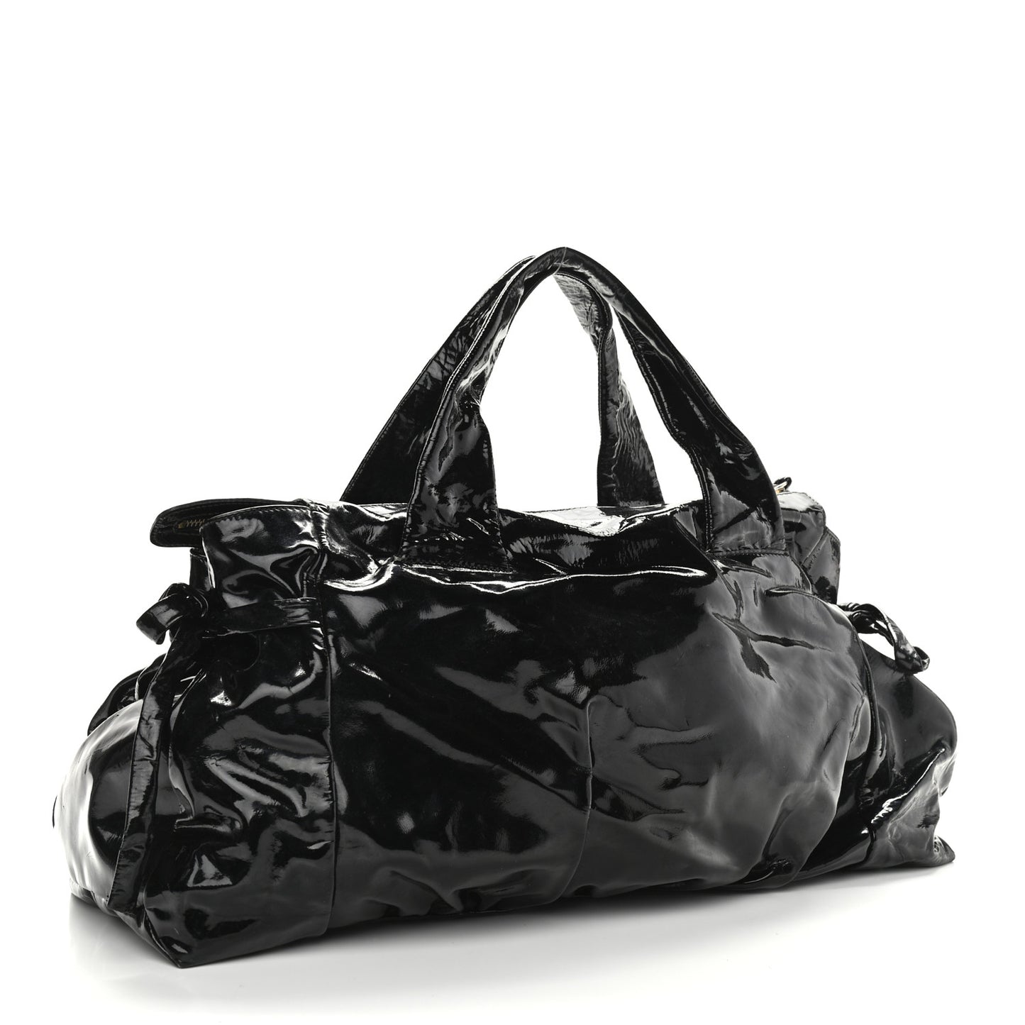 Patent Medium Hysteria Top Handle Bag Black