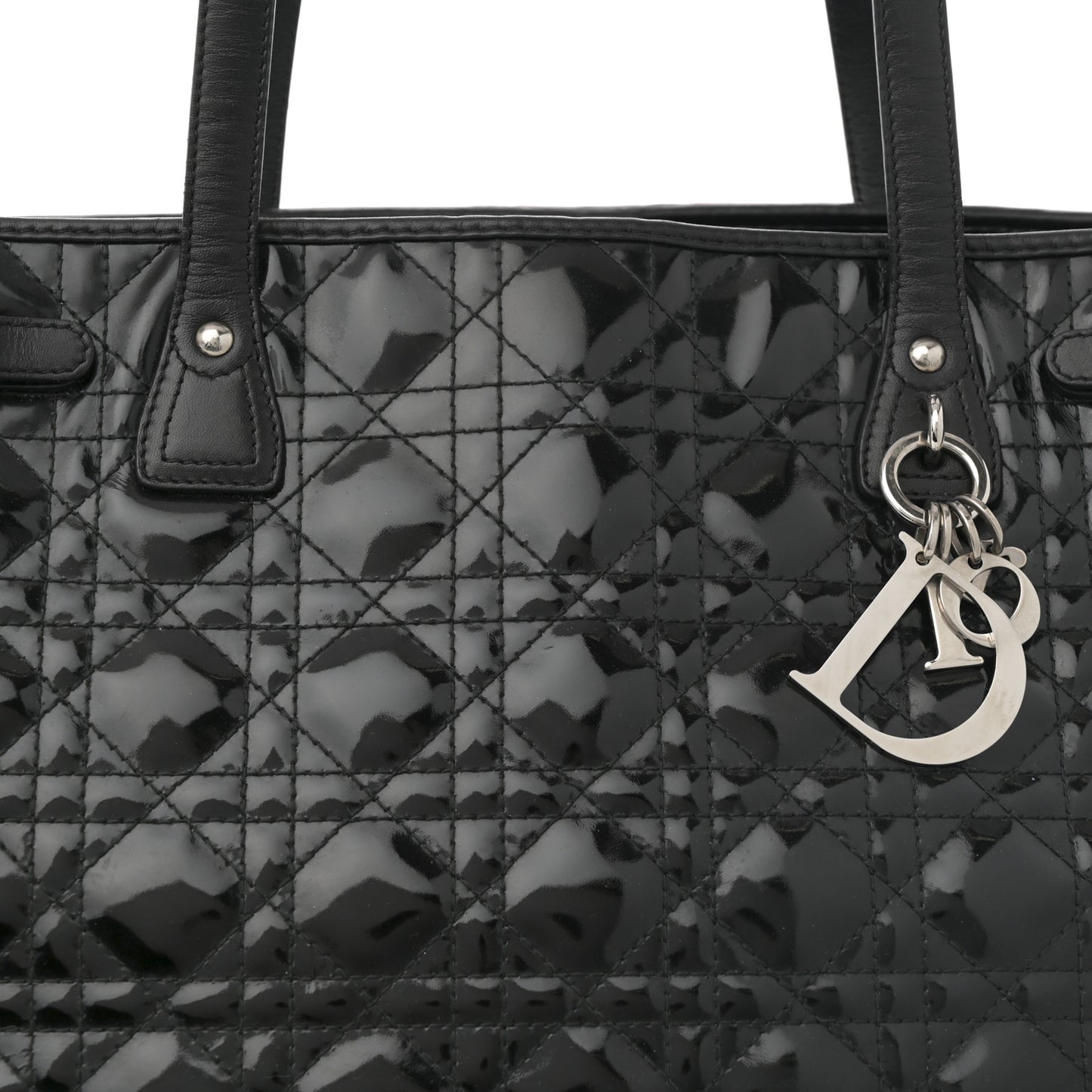 Patent Cannage Medium Panarea Tote Black