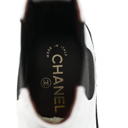 Chanel Calfskin Cap Toe CC Ankle Boots 36 White Black 7 of 9