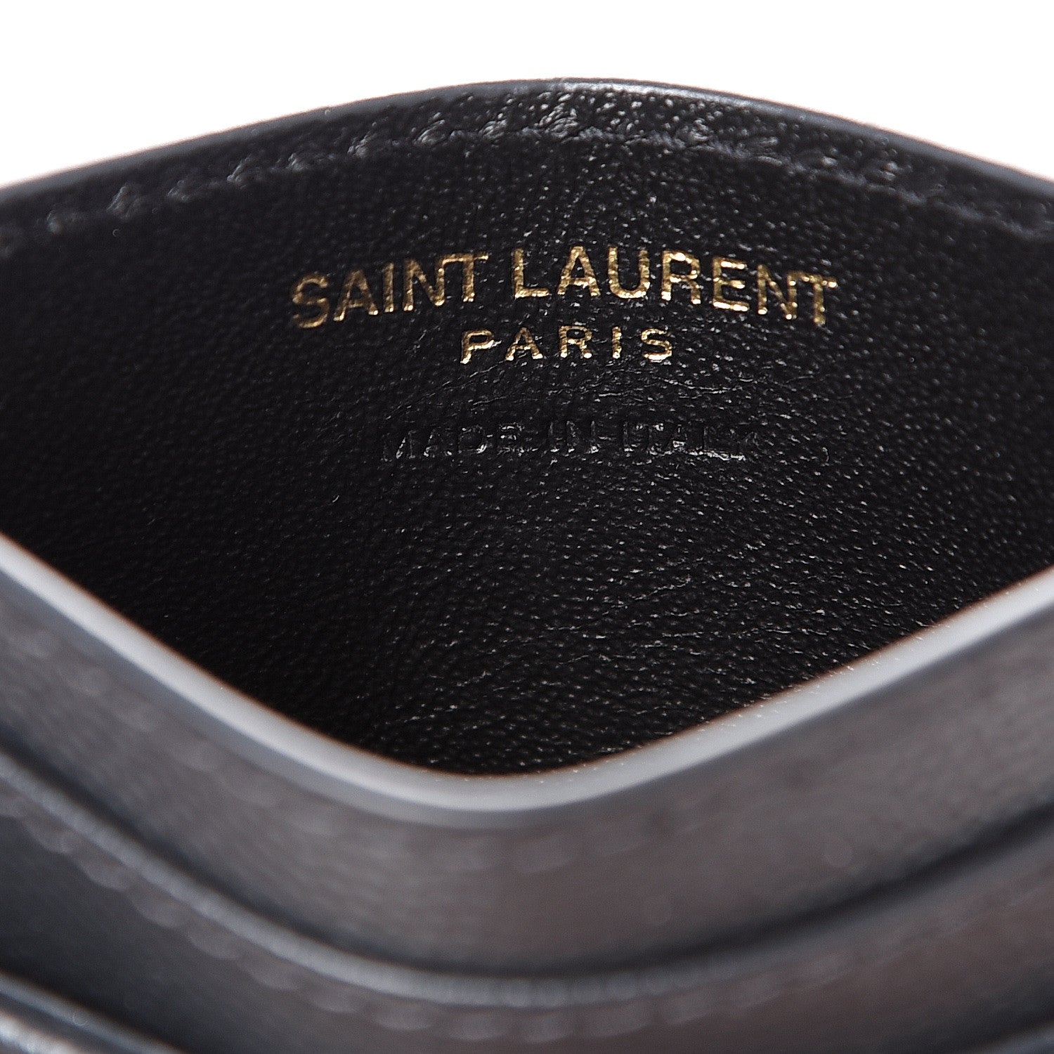 Saint Laurent Grain De Poudre Matelasse Chevron Monogram Credit Card Case Earth 5 of 6