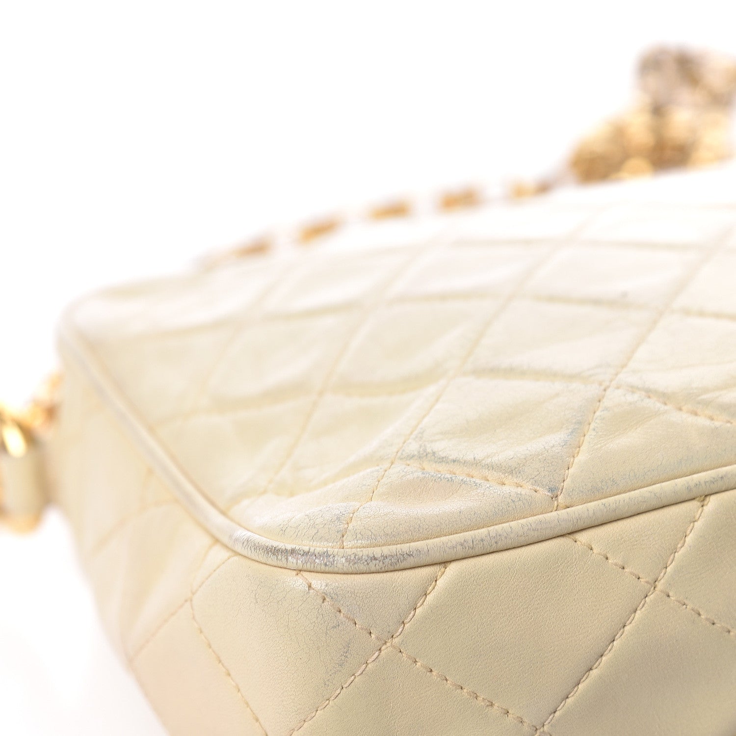 Chanel Lambskin Quilted Tassel Camera Case Pouch Beige 14 of 24
