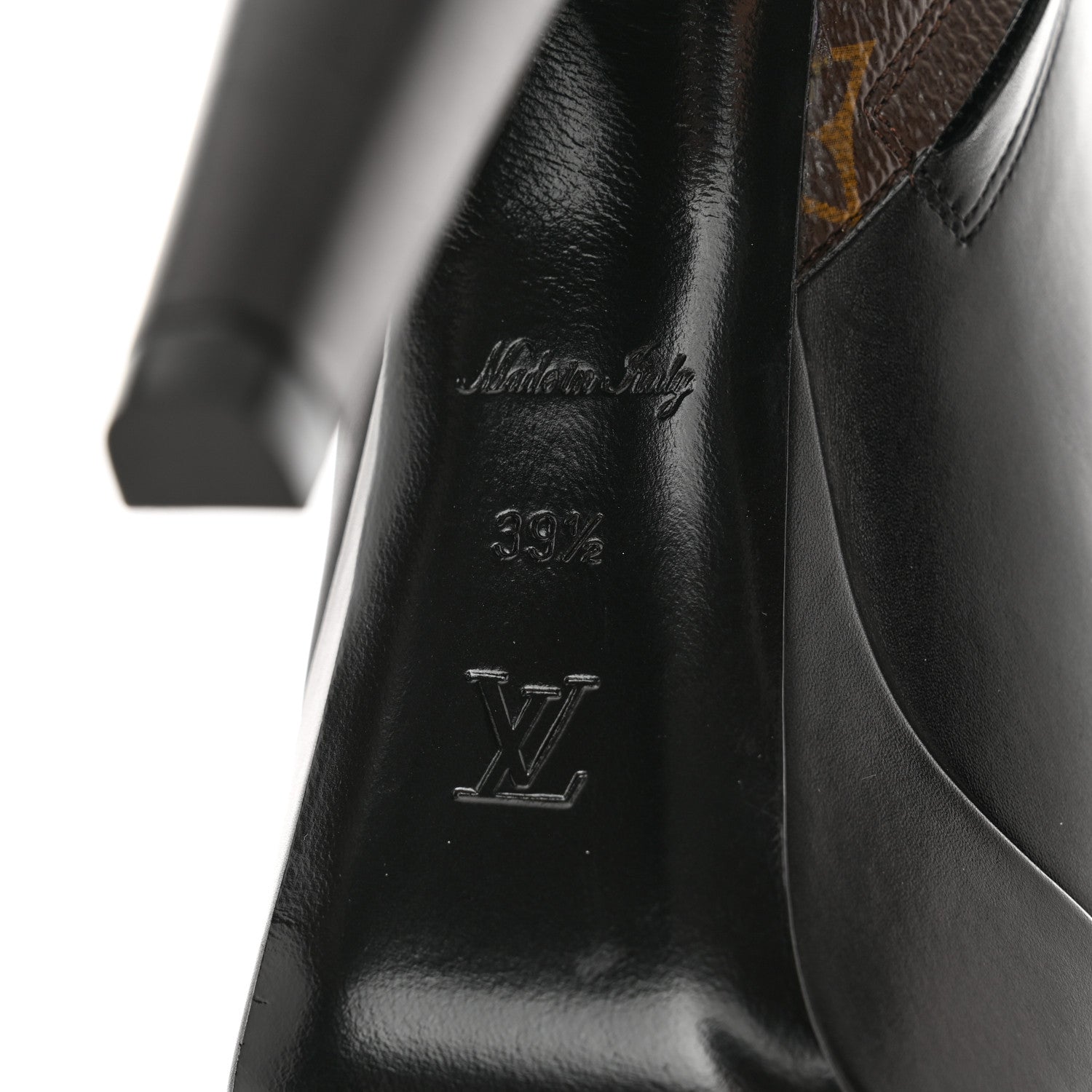 Louis Vuitton Calfskin Monogram Afterglow Platform Ankle Boots 39 Black 6 of 9