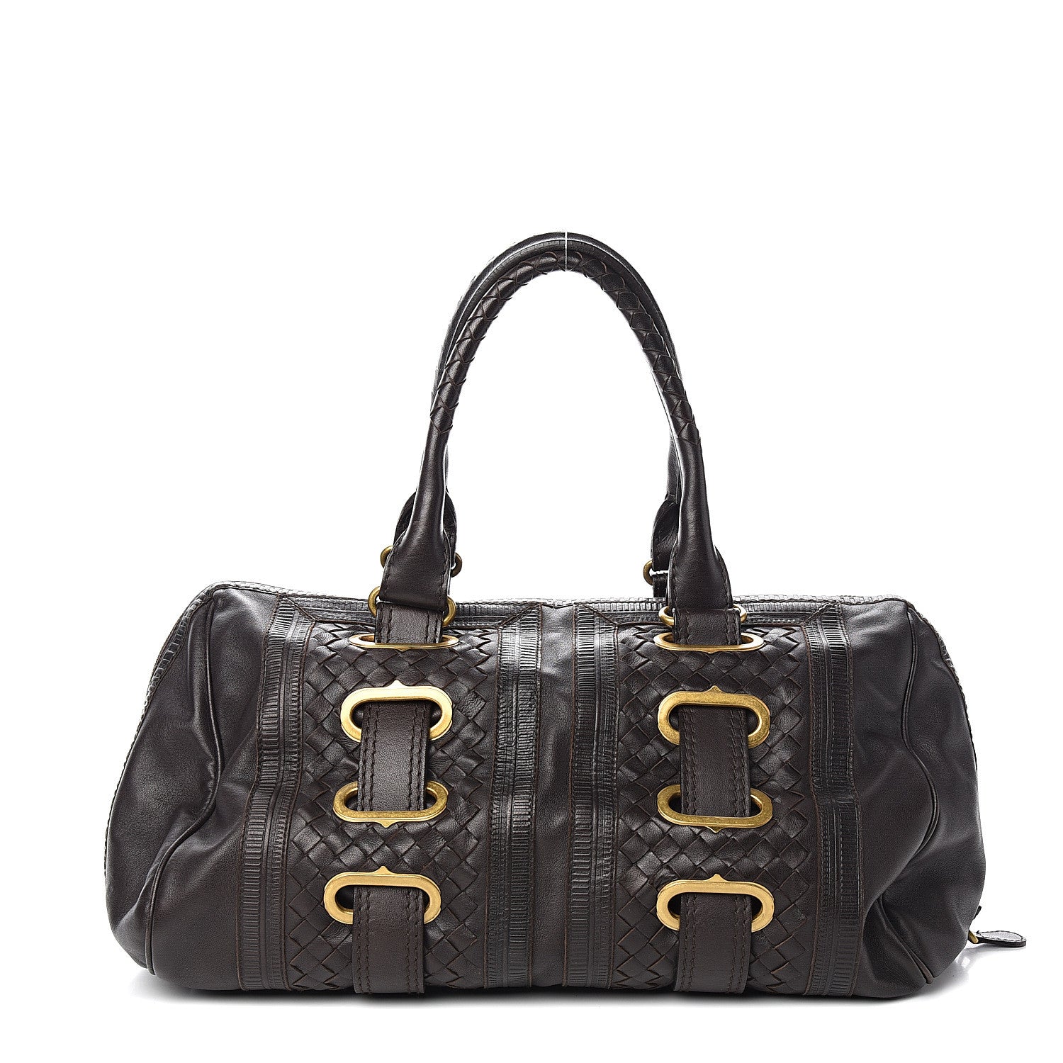 Bottega Veneta Nappa Intrecciato Accordion Satchel Moro 1 of 12