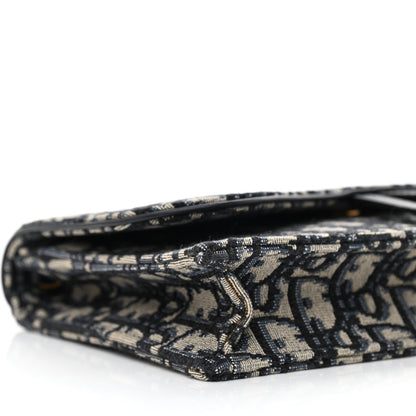 Christian Dior Oblique Saddle Chain Pouch Blue 9 of 10