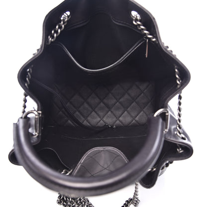 Chanel Calfskin Stitched Large Urban Luxury Drawstring Backpack Black 5 of 11
