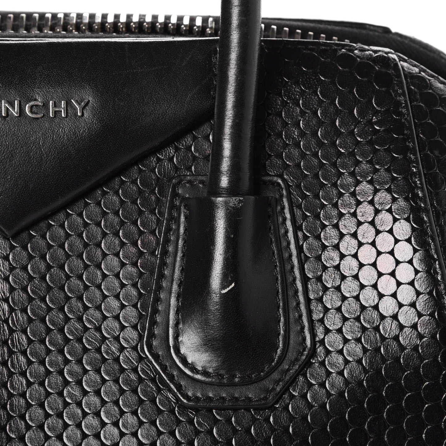 Calfskin Dot Embossed Small Antigona Black