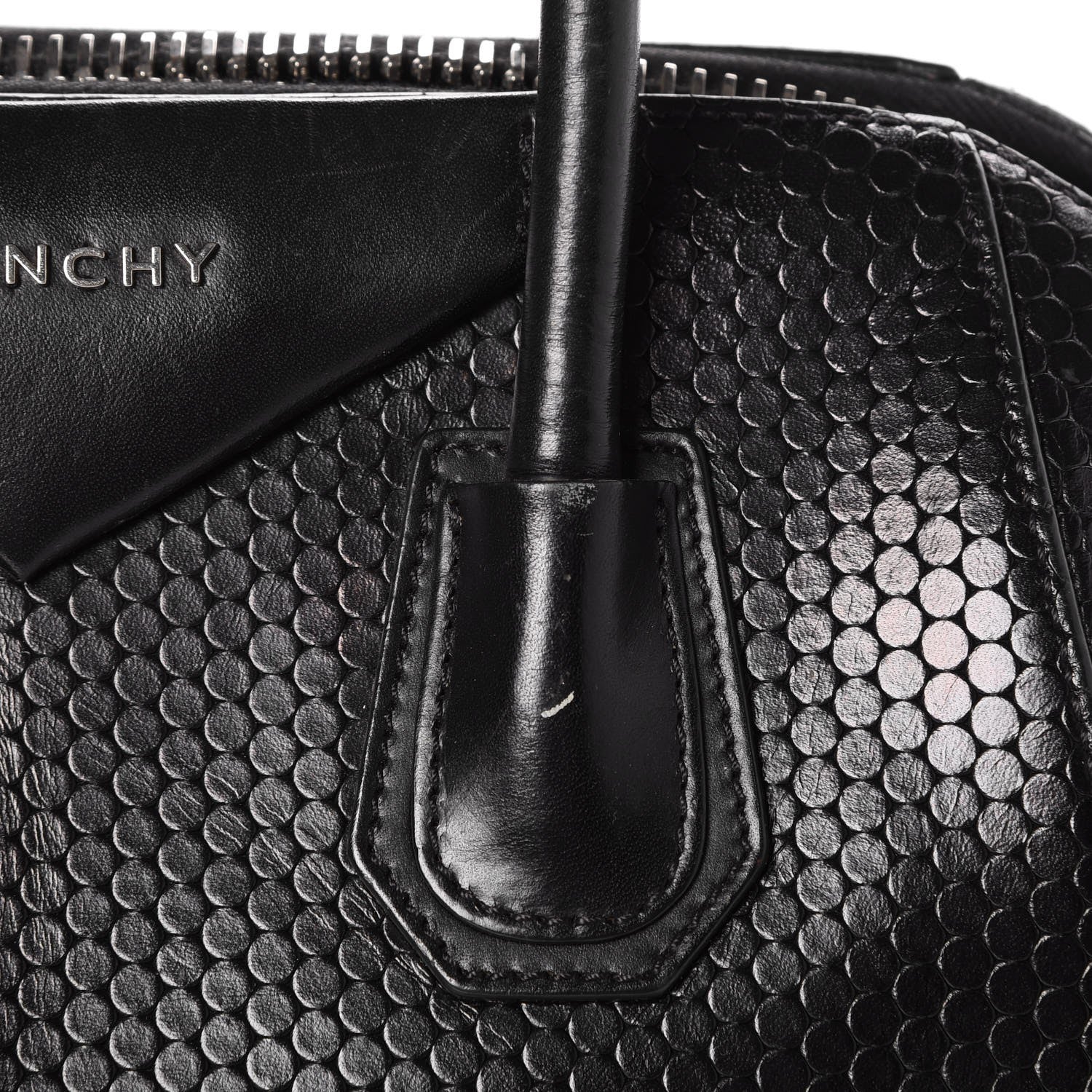 Givenchy Calfskin Dot Embossed Small Antigona Black 9 of 19