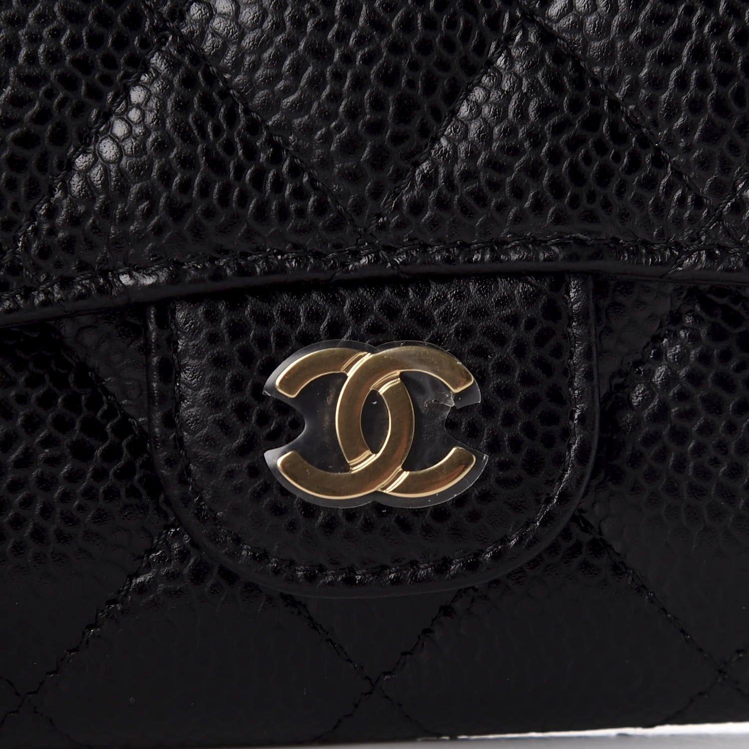 Chanel Caviar Quilted Flap Card Holder Wallet Black 9 of 10