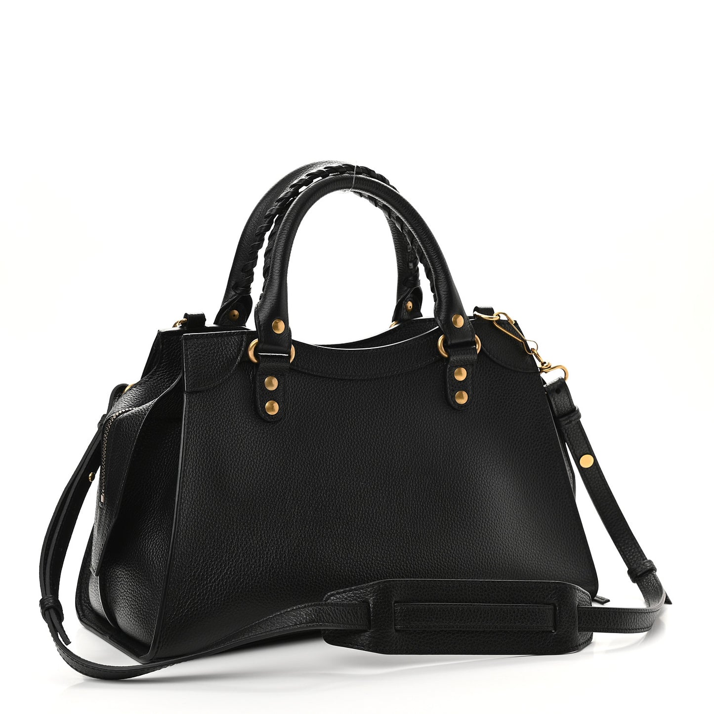 Grained Calfskin Neo Classic Gold Hardware S City Black