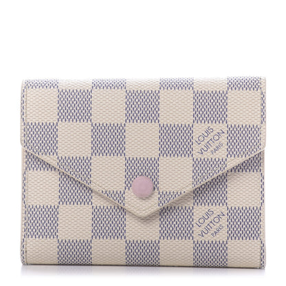 Louis Vuitton Damier Azur Victorine Wallet Rose Ballerine 1 of 9