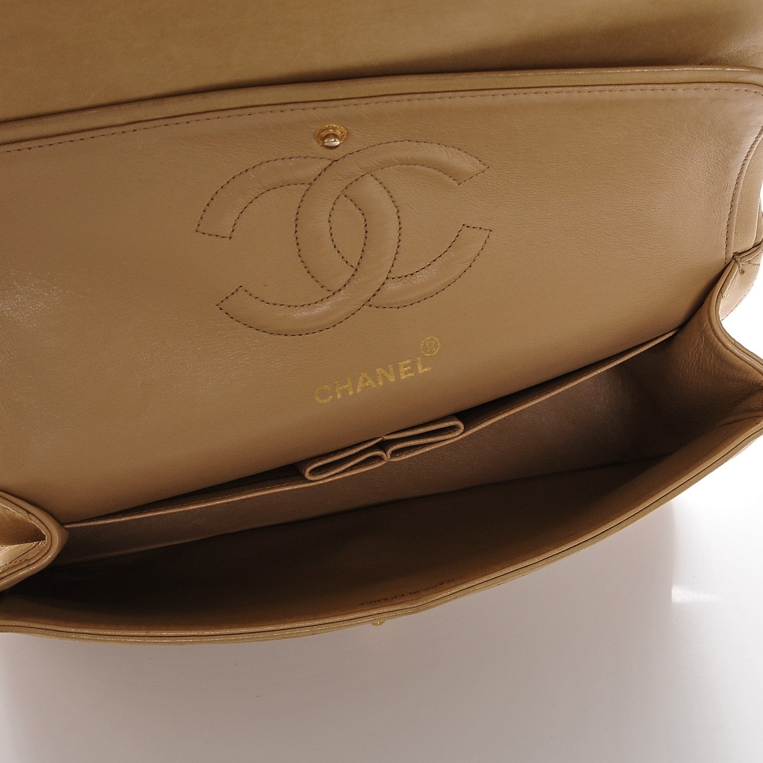 Chanel Lambskin Quilted Medium Double Flap Beige 5 of 8