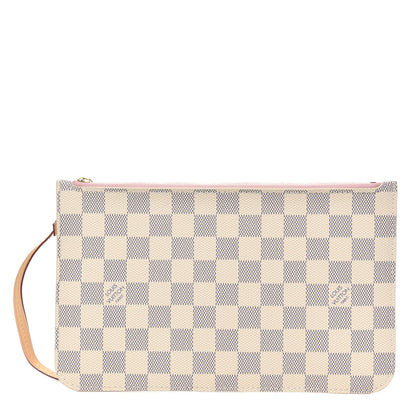 Louis Vuitton Damier Azur Neverfull MM GM Pochette Rose Ballerine 1 of 7
