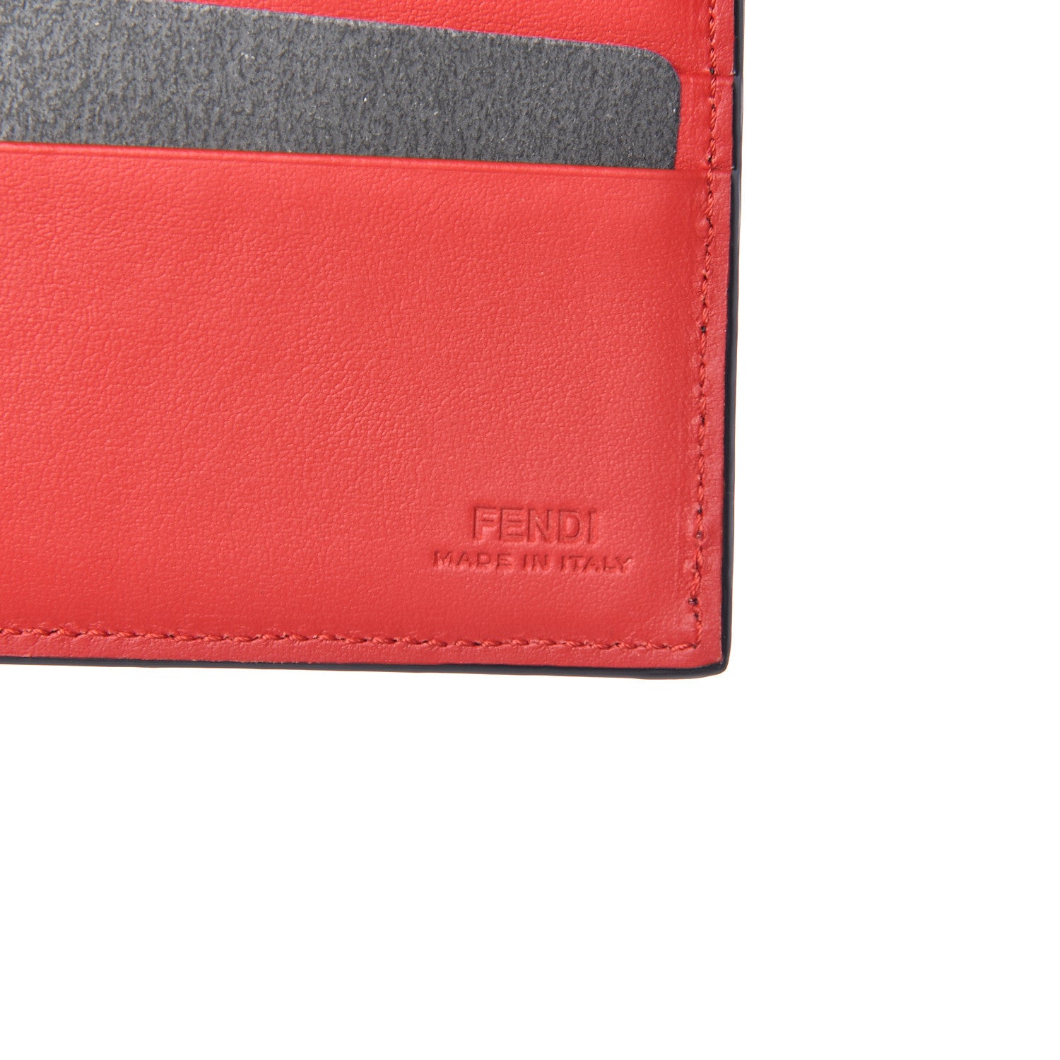 Fendi Glazed Fabric FF 1974 Roma Amor Bi-Fold Wallet Black Rosso 6 of 7
