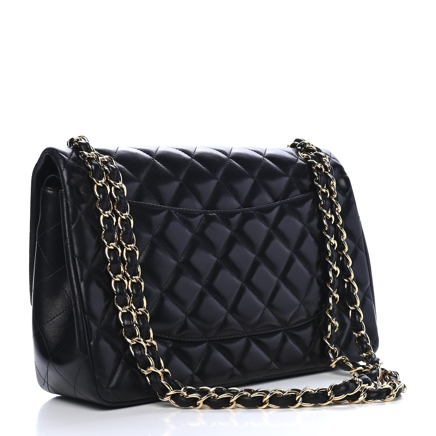 Chanel Lambskin Quilted Jumbo Double Flap Black 3 of 9