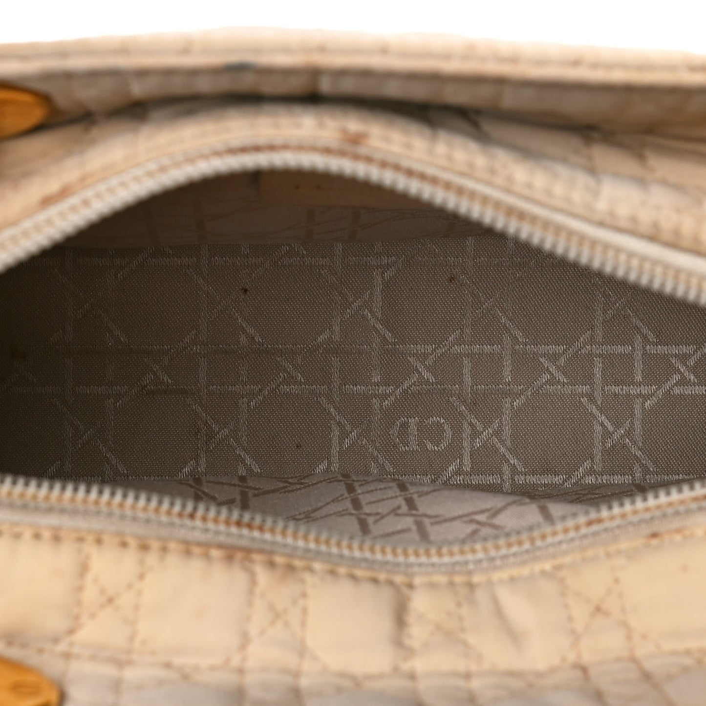 Nylon Cannage Medium Lady Dior Beige