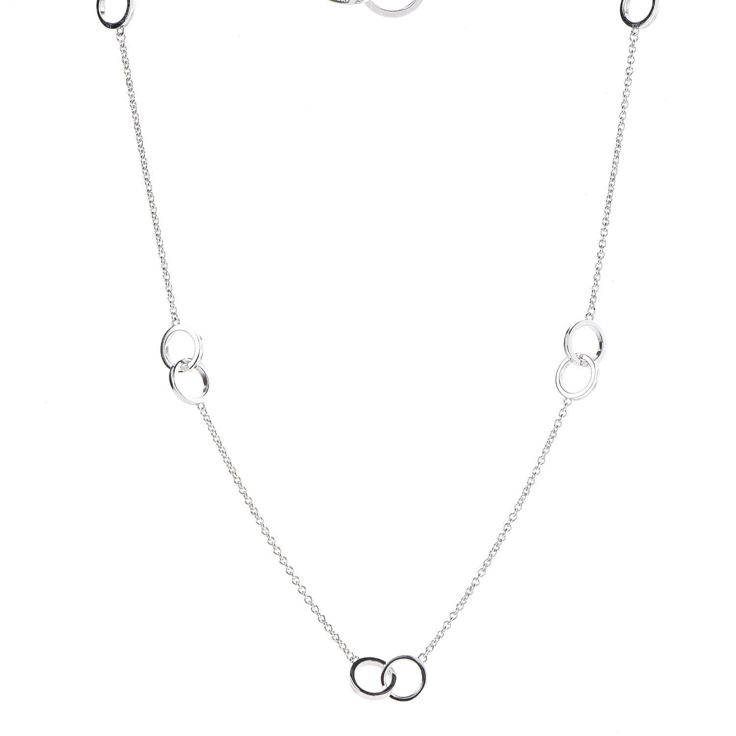 Tiffany Sterling Silver 1837 Interlocking Circles Pendant Necklace 1 of 5