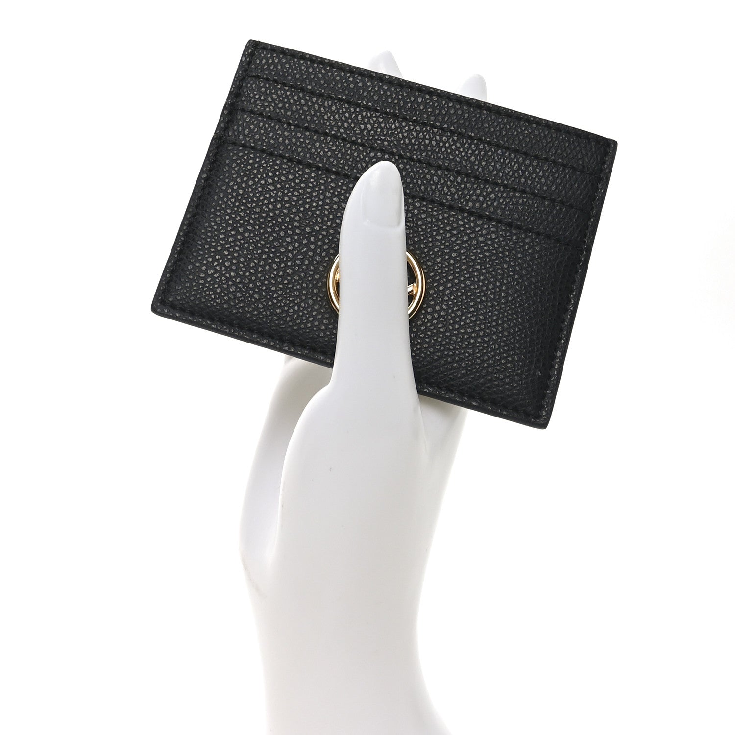 Fendi Vitello Cruise FF Diamonds Card Holder Black 2 of 6