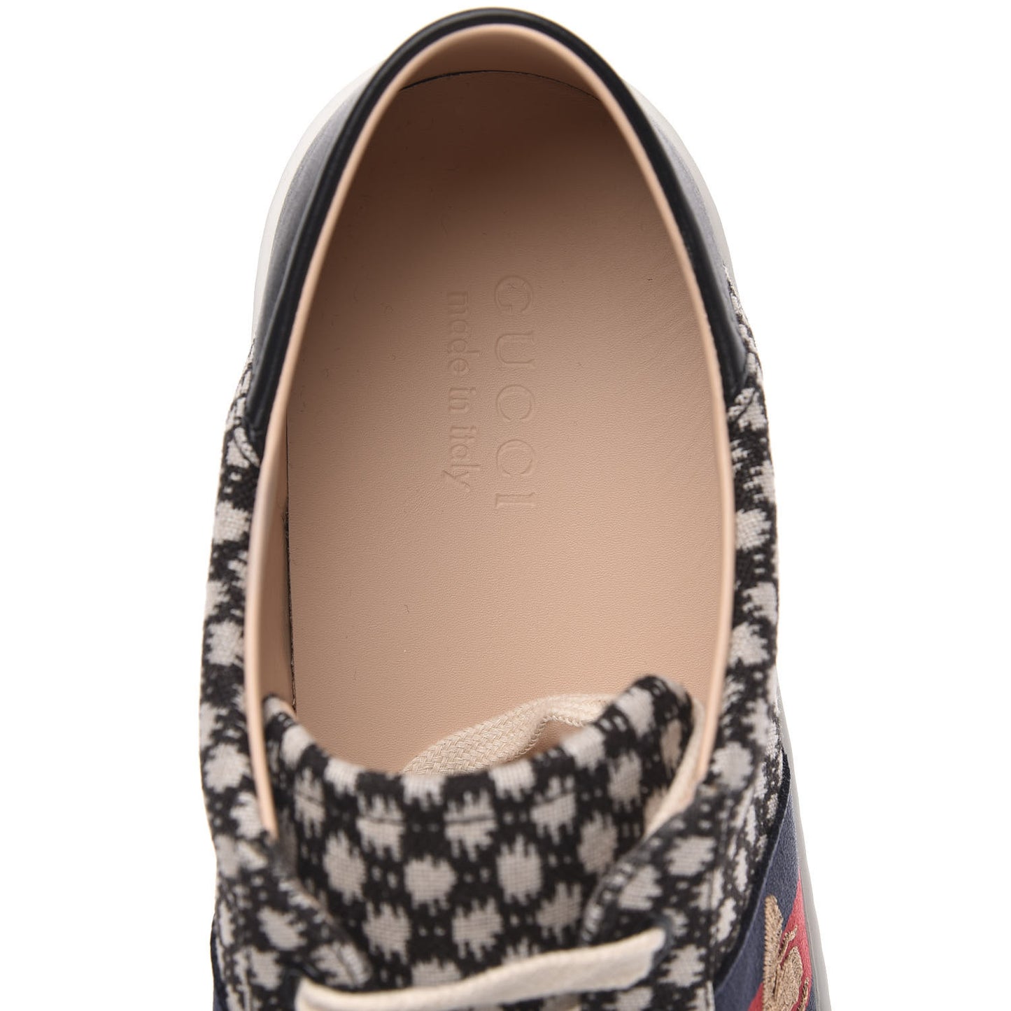 Jacquard Bee Embroidered Mens Ace Sneakers 12 Black Ivory