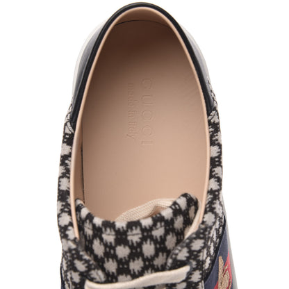Gucci Jacquard Bee Embroidered Mens Ace Sneakers 12 Black Ivory 6 of 10