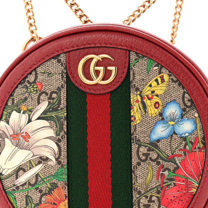 Gucci GG Supreme Monogram Web Flora Mini Ophidia Round Backpack Red 8 of 10