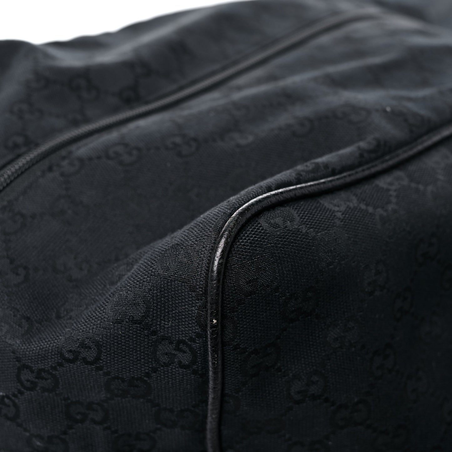 GG Monogram Web Large Collapsible Carry On Duffle Bag Black