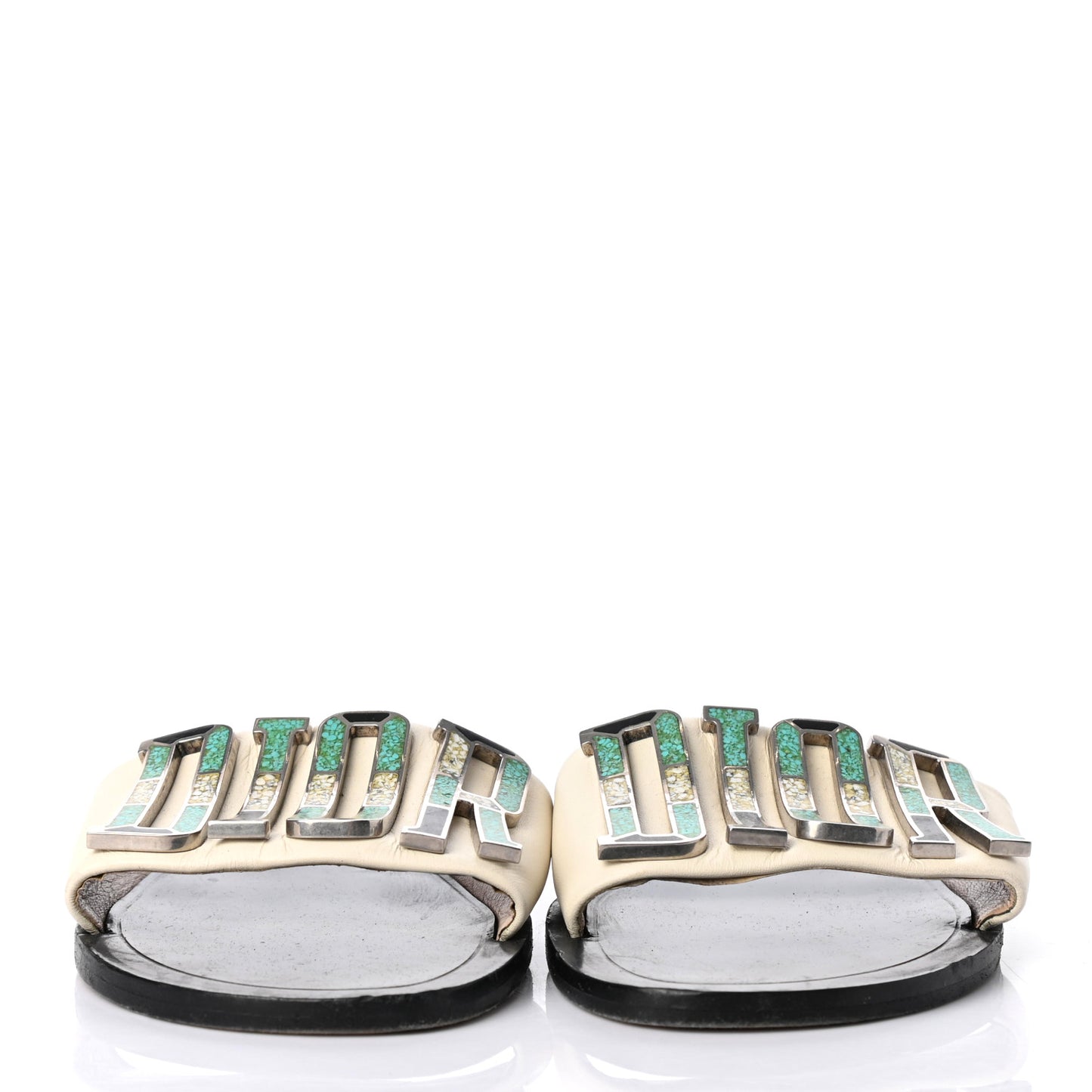 Calfskin Dio(r)evolution 10mm Slide Sandals 37 Off White