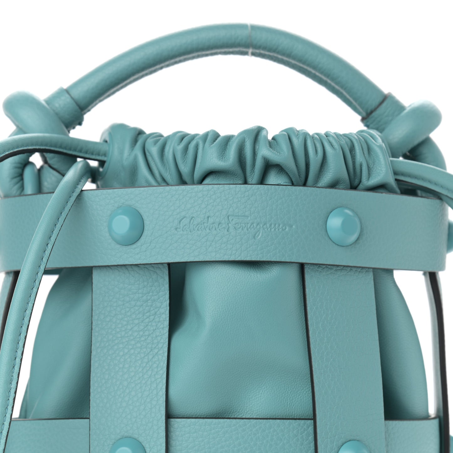 Calfskin Cage Bag Tyrone Turquoise
