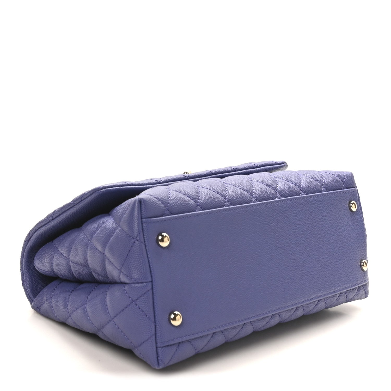 Chanel Caviar Quilted Small Coco Handle Flap Dark Purple 4 of 10