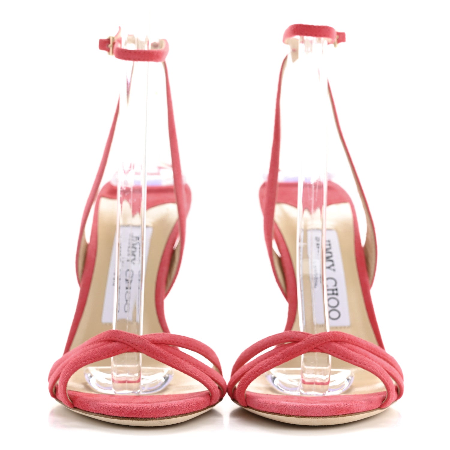 Jimmy Choo Suede Dielle 100 Mule Pumps 35 Coral 3 of 10