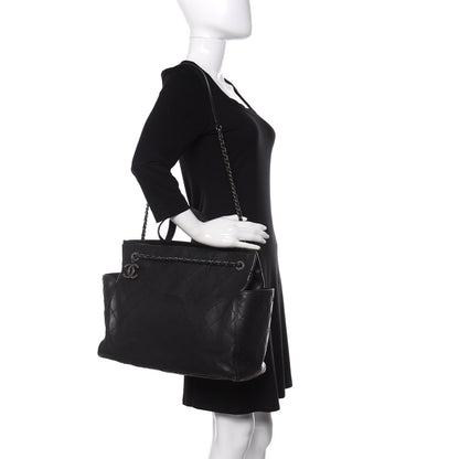 Chanel Calfskin CC Pocket Tote Black 2 of 12