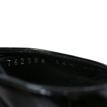 Gucci Patent Crystal Double G Platform Pumps 36.5 Black 9 of 10