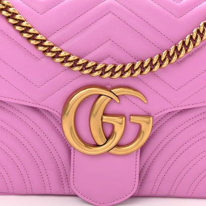 Gucci Calfskin Matelasse Medium GG Marmont Shoulder Bag Candy Mousse 8 of 10