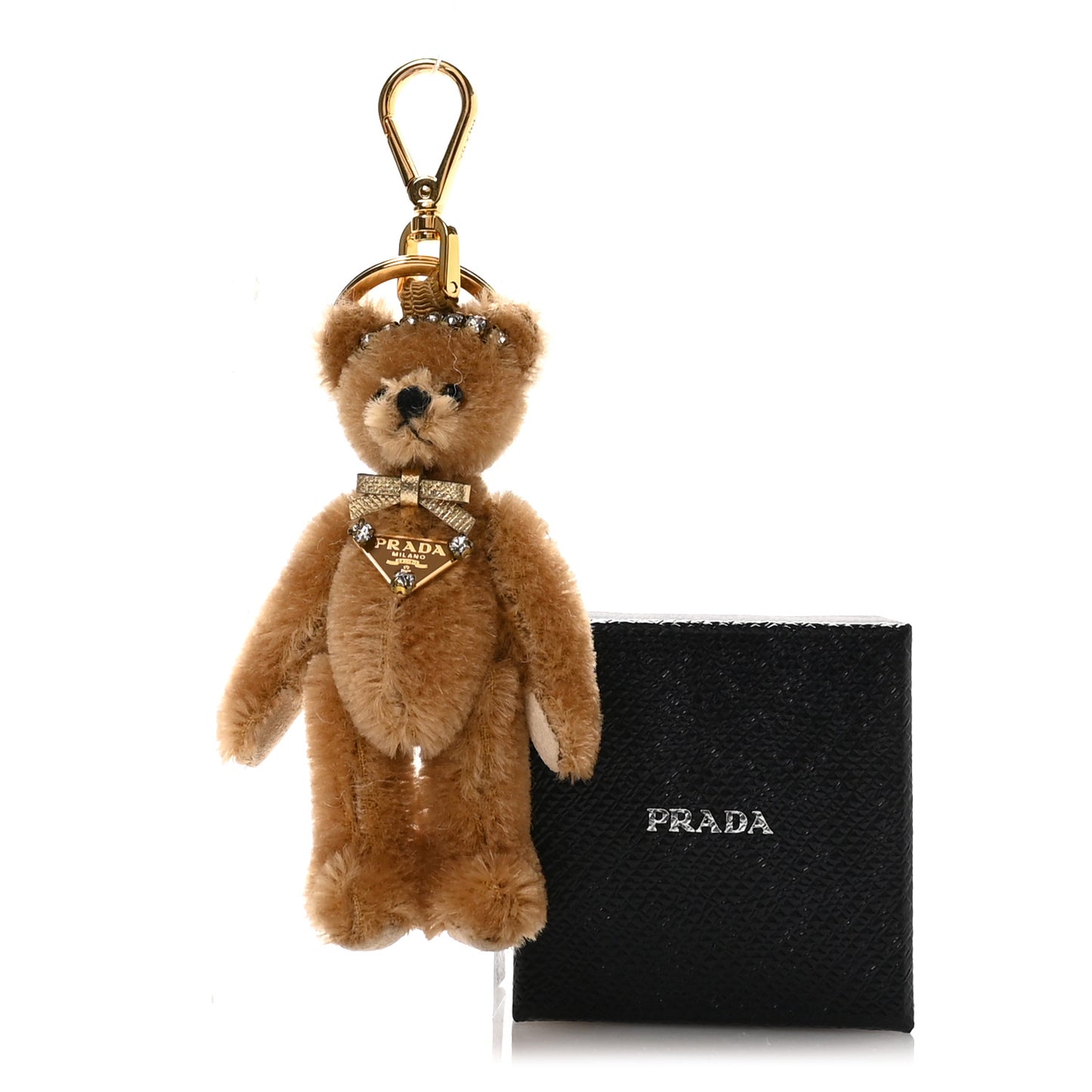 Crystal Teddy Bear Keychain Brown