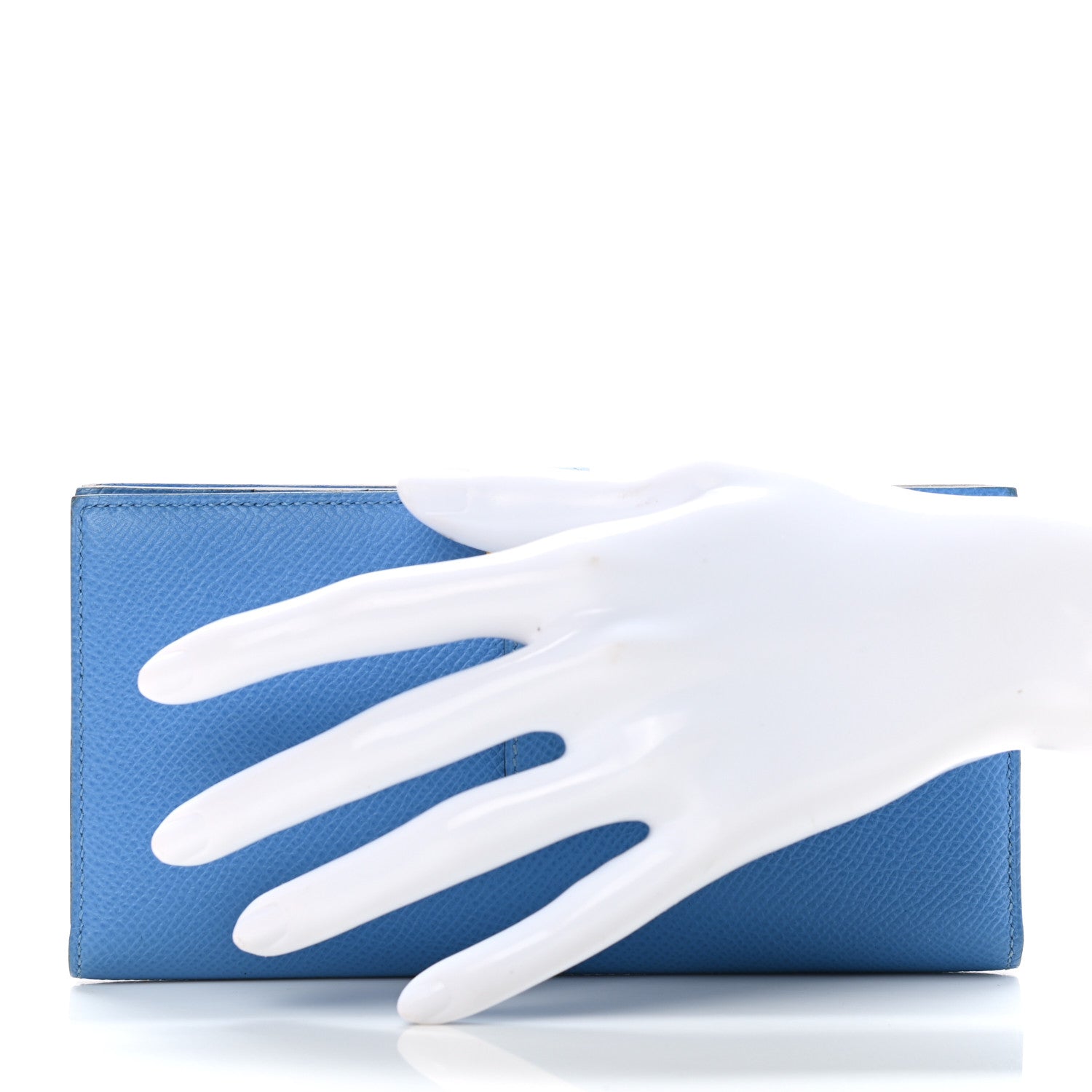 Hermes Epsom Bearn Gusset Wallet Bleu Paradis 2 of 12