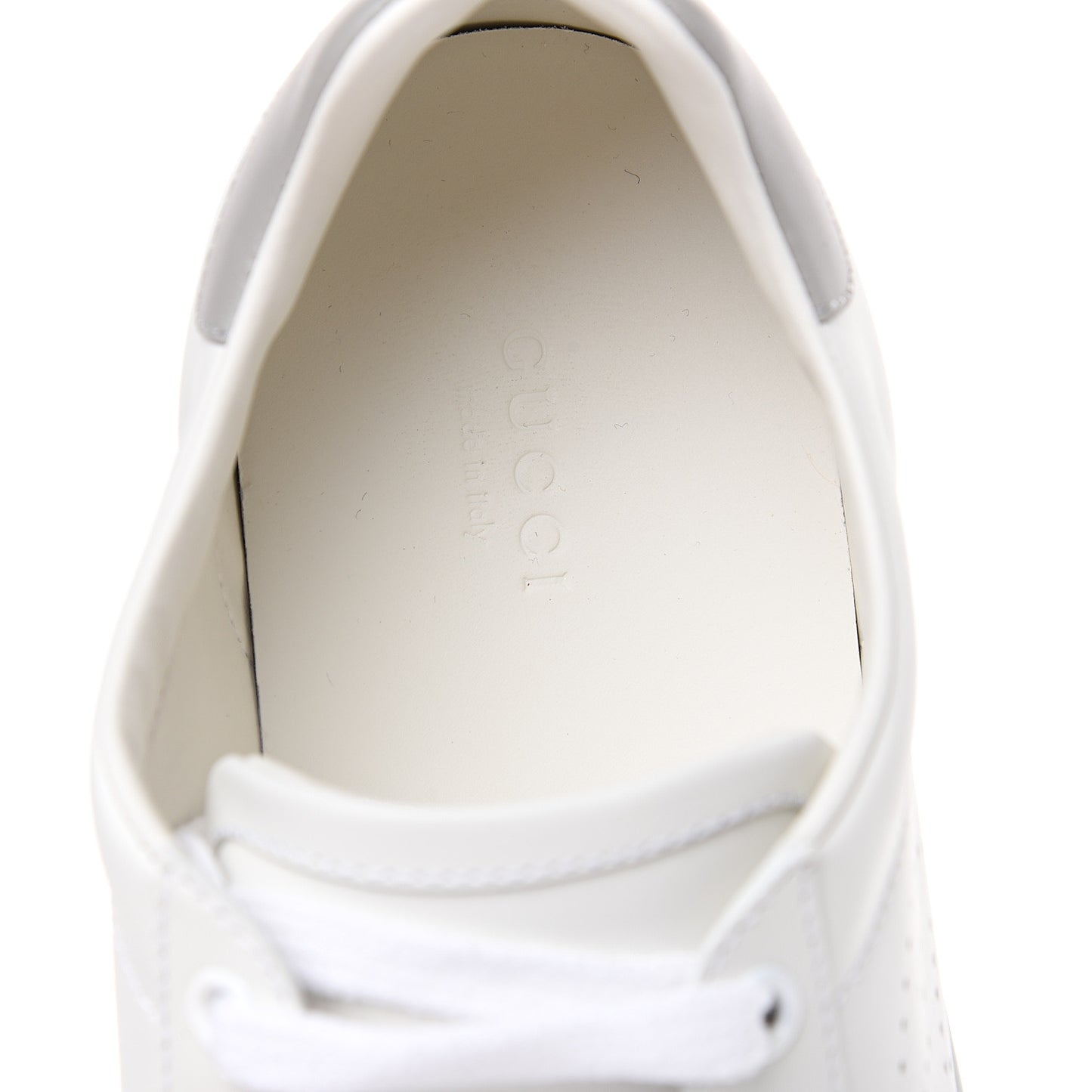 Calfskin Interlocking G Perforated Womens Ace Sneakers 39 White Grey Sky