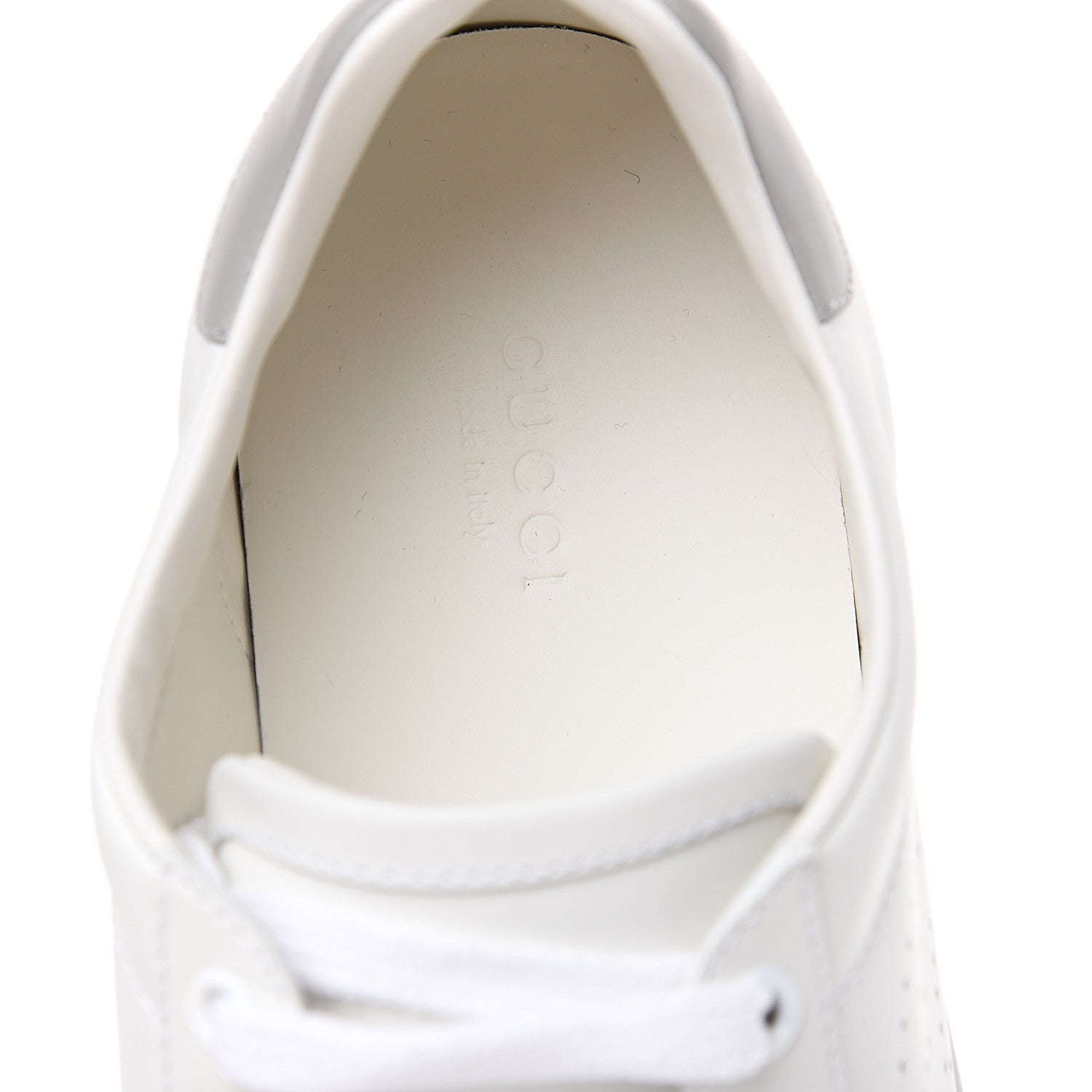 Gucci Calfskin Interlocking G Perforated Womens Ace Sneakers 39 White Grey Sky 5 of 9