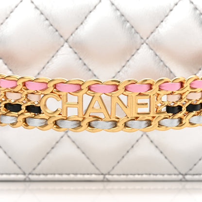 Chanel Metallic Lambskin Quilted Pick Me Up Vanity Case Silver 14 of 15