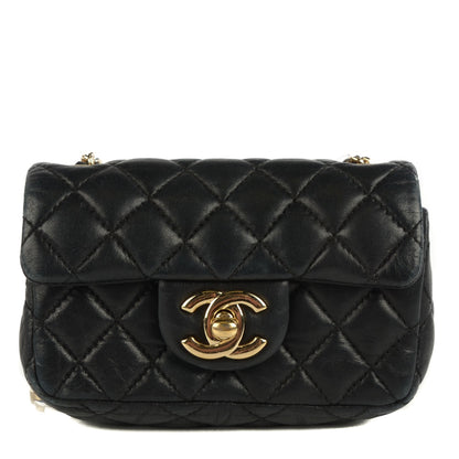 Chanel Lambskin Quilted Extra Mini Flap Heart Valentine Charms Black 1 of 9
