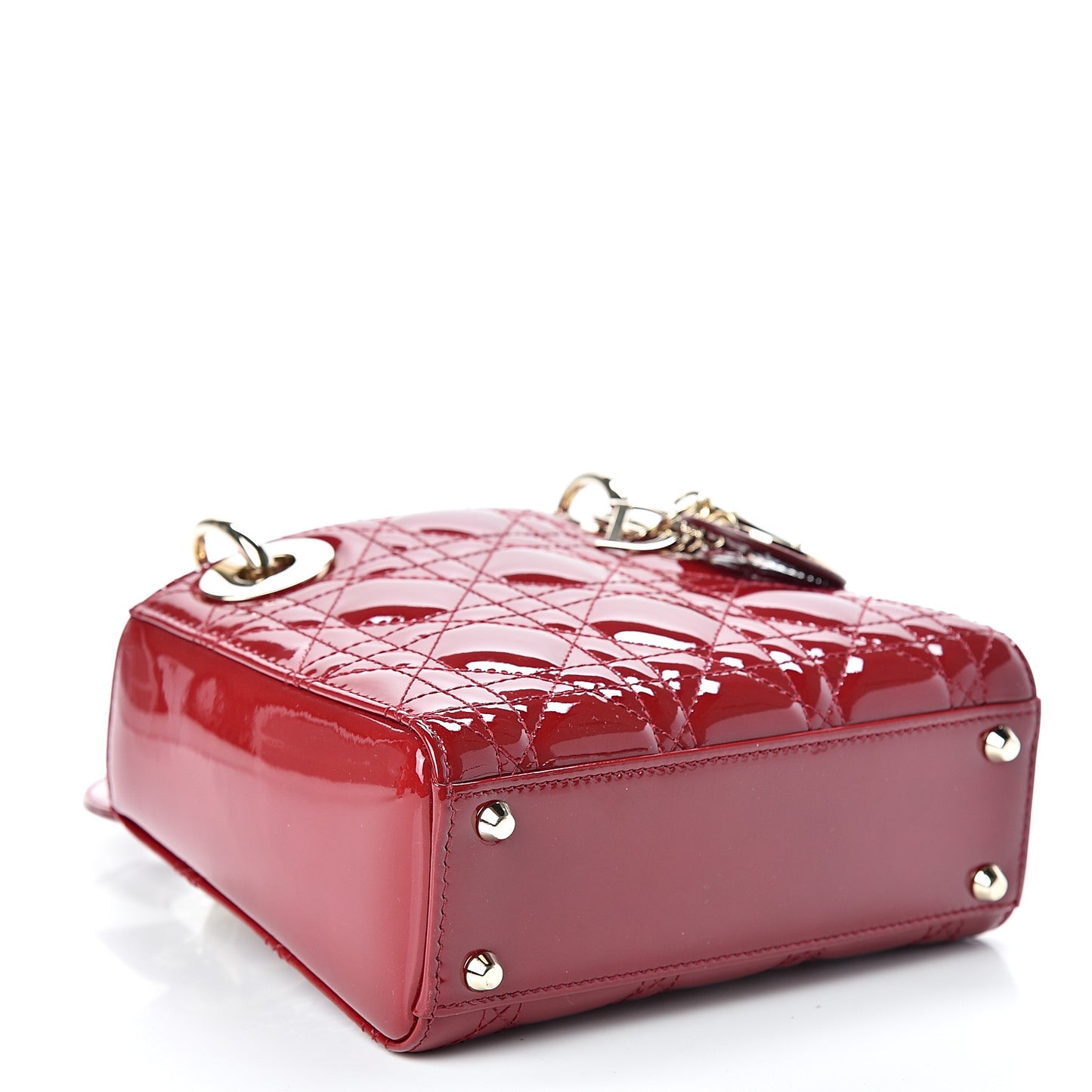 Patent Cannage Mini Lady Dior Red