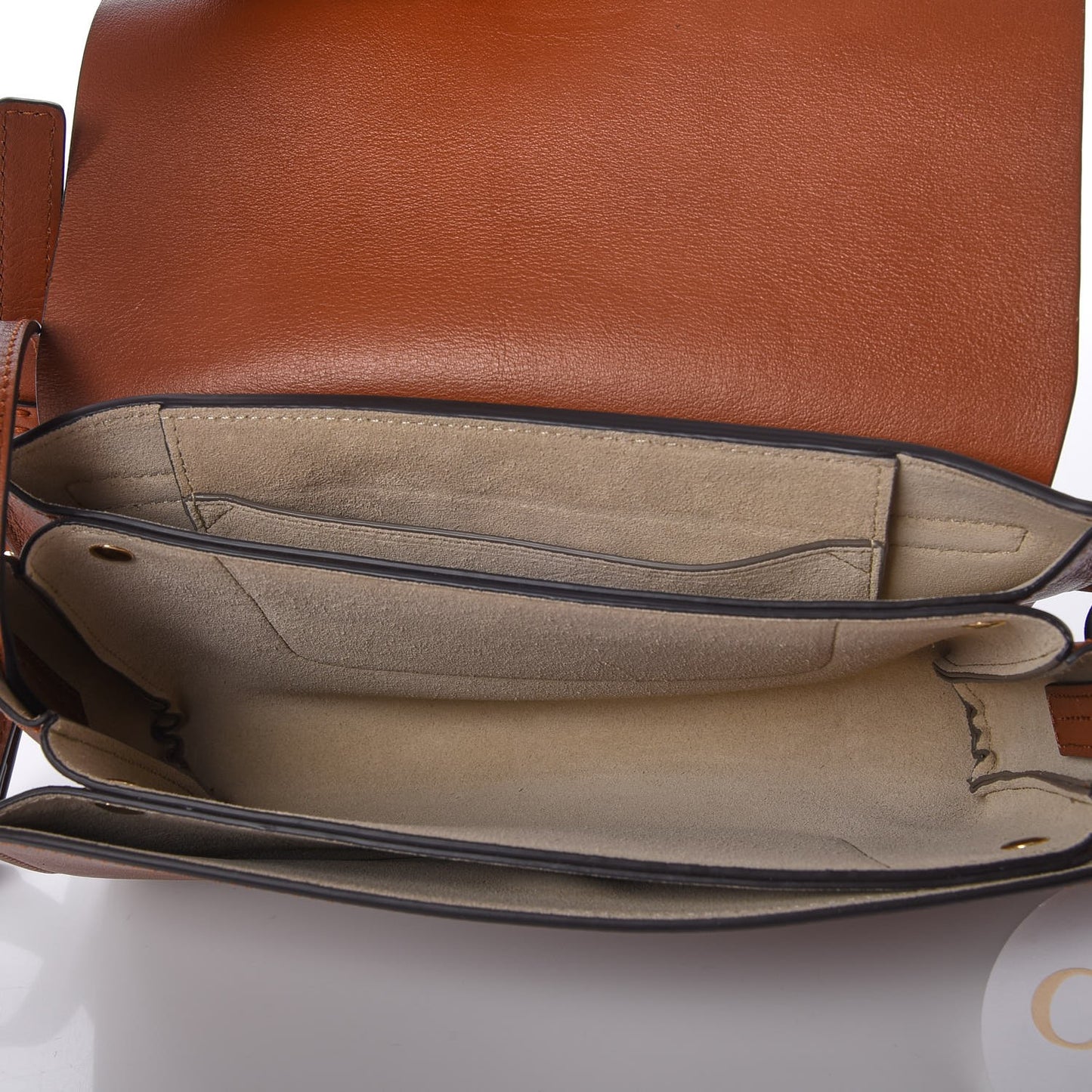 Suede Calfskin Small Faye Shoulder Bag Tobacco