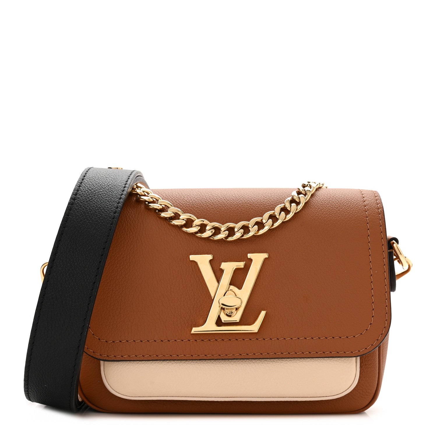 Louis Vuitton Grained Calfskin Lockme Tender Chataigne Brown 1 of 11