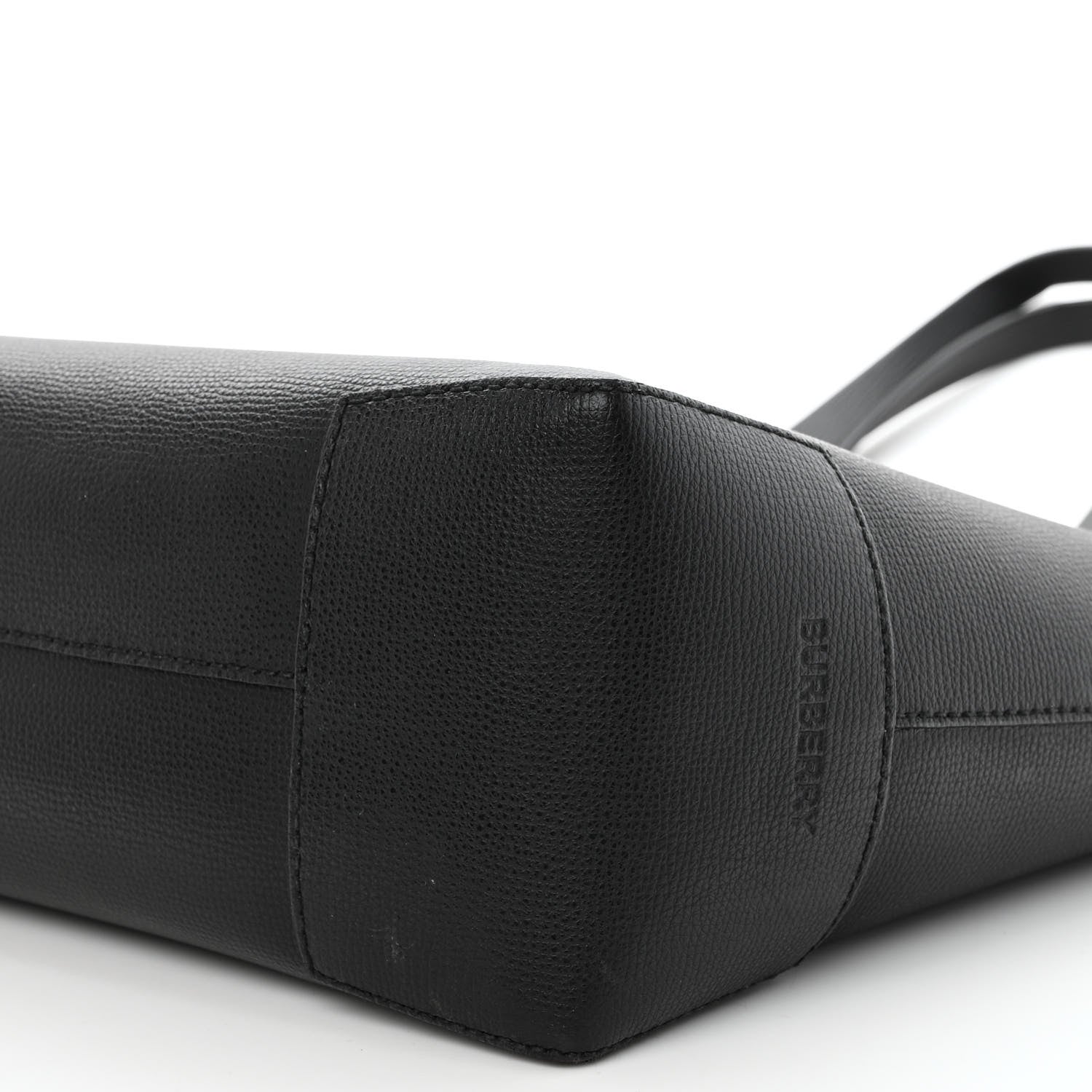 Burberry Calfskin TB Motif Embossed Tote Black 9 of 11