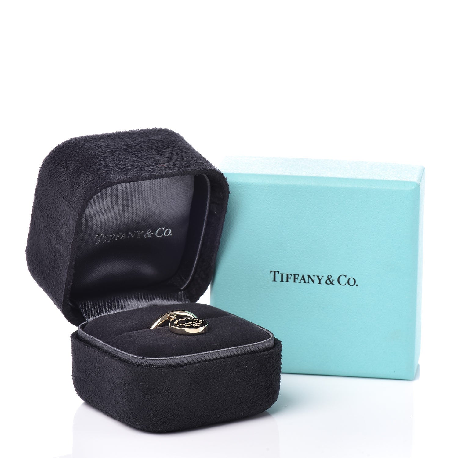 Tiffany 18K Yellow Gold Circle Tag Ring 49 5 5 of 5